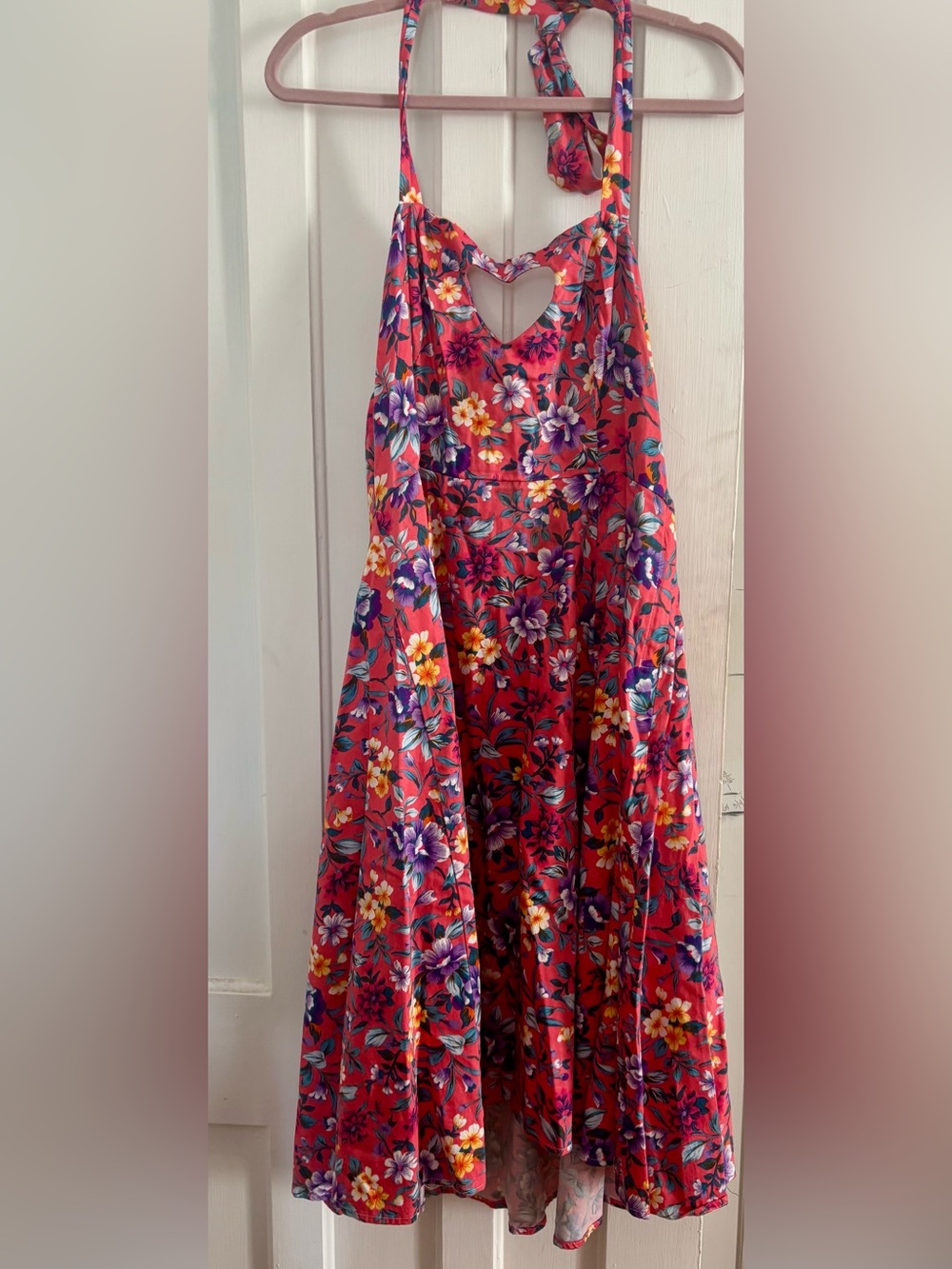 Floral Halter Sundress with HeartCutout Detail